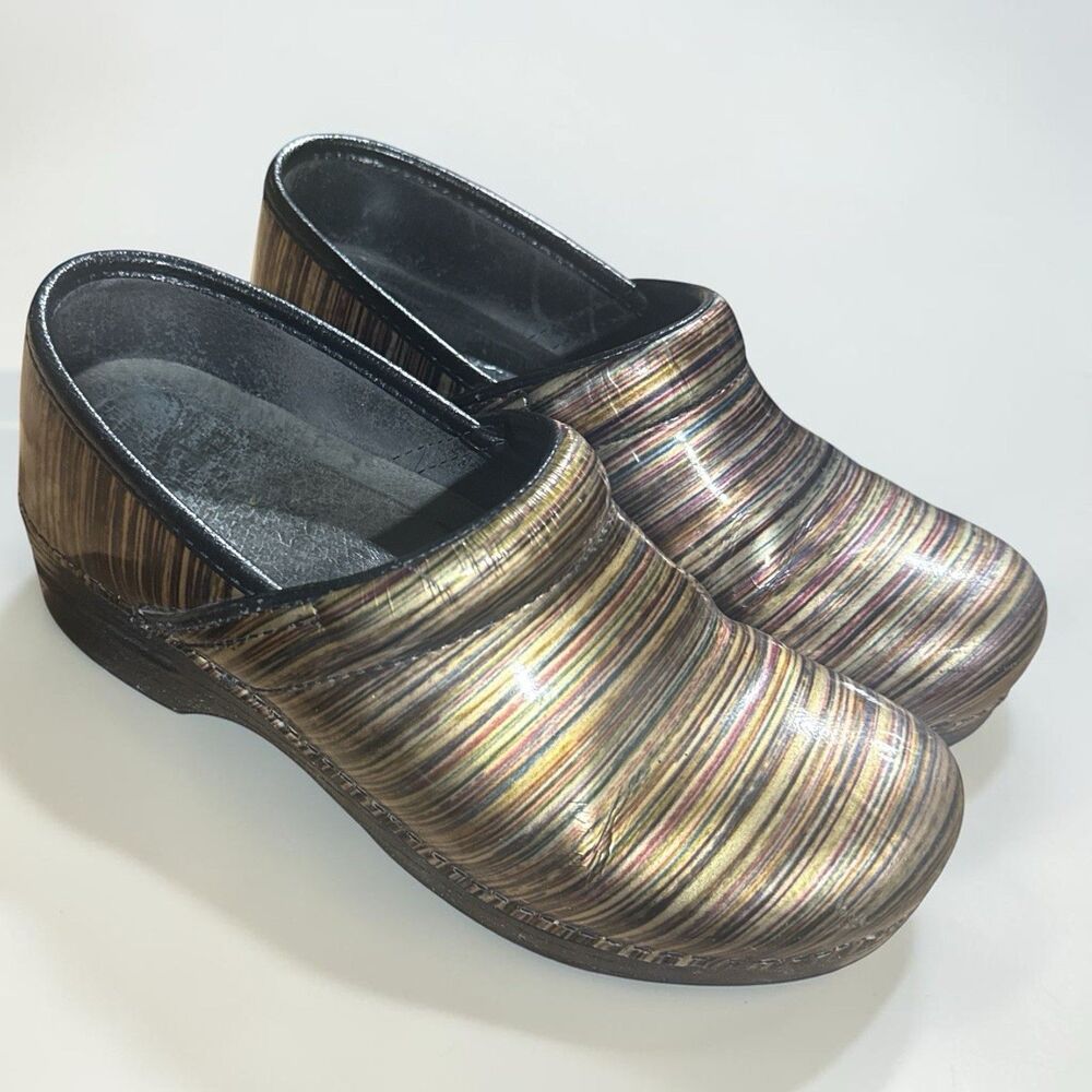 Dansko Professional Clogs Women US 8.5-9 EU 39 Multicolor Striped Nursing Chef